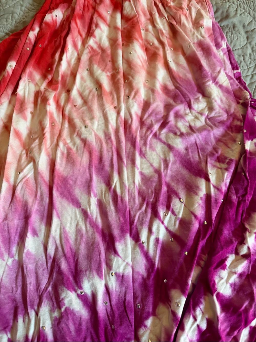 INC International Concepts Red to Purple Ombre Tie-Dye Maxi Dress - Picture 2 of 4